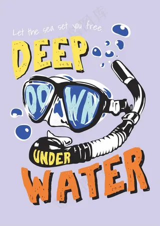 潜水镜 海洋潜水元素