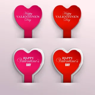 免抠彩色丝带标签