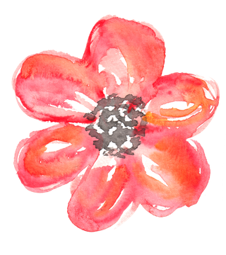 唯美森系手绘水彩花朵 免抠