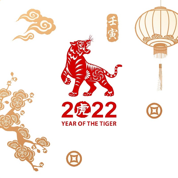 2022 新年 虎 海报 背景