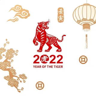 2022 新年 虎 海报 背景