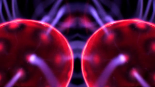 等离子球, 万花筒, 艺术, 红色的, 蓝色的, 等离子