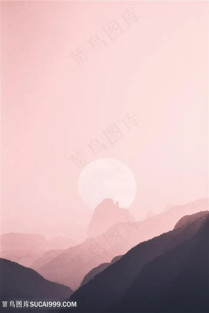 淡雅水墨山水背景