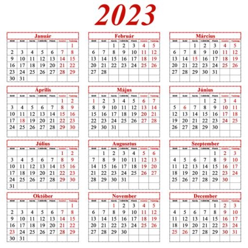 2023 年日历 PNG免抠(599x600)
