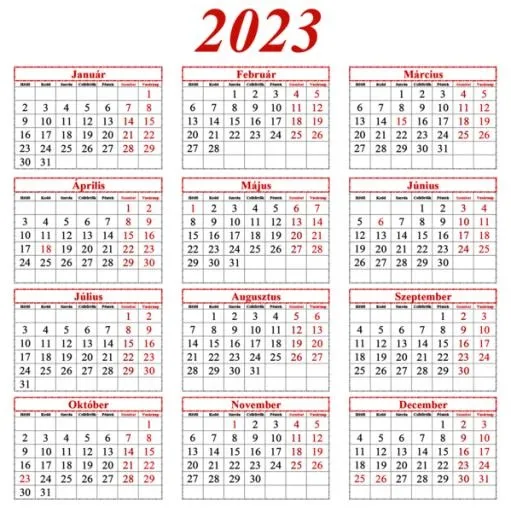 2023 年日历 PNG免抠(599x600)