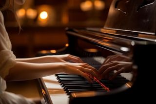 钢琴演奏场景摄影背景