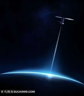 太空系列 - 正在发射卫星信号的人造卫星 太空系列 - 正在发射卫星信号的人造卫星