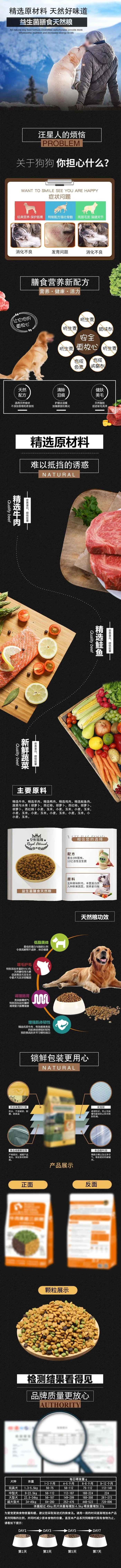 益生菌膳食天然狗粮宠物用品电商详情页