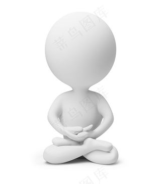 3D打坐小人儿高清图片