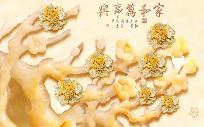 雕塑玉雕背景风景psd模版下载
