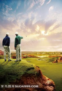 高尔夫球场远眺的男士