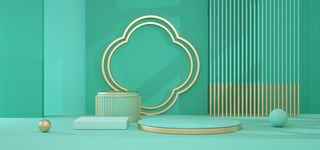 中国风国潮电商促销首页海报C4D背景图3D场景立体设计PSD素材模板