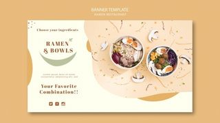 拉面餐厅横幅模板