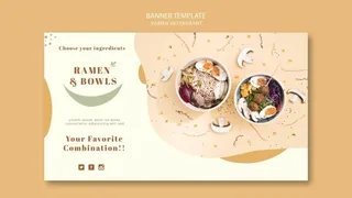 拉面餐厅横幅模板