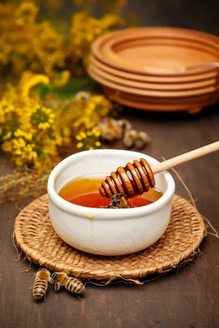 蜂蜜蜜蜂美食摄影图