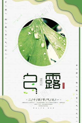 创意中国风白露节传统节气海报