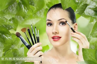 素材中国美容化妆中的美女图片