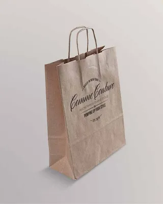 袋子样机 牛皮纸袋侧面 手提袋 礼品袋 食品打包袋 纸质包装袋 品牌