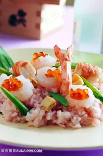 鲜虾炒饭素材 鲜虾炒饭素材