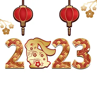 兔年2023年数字挂画