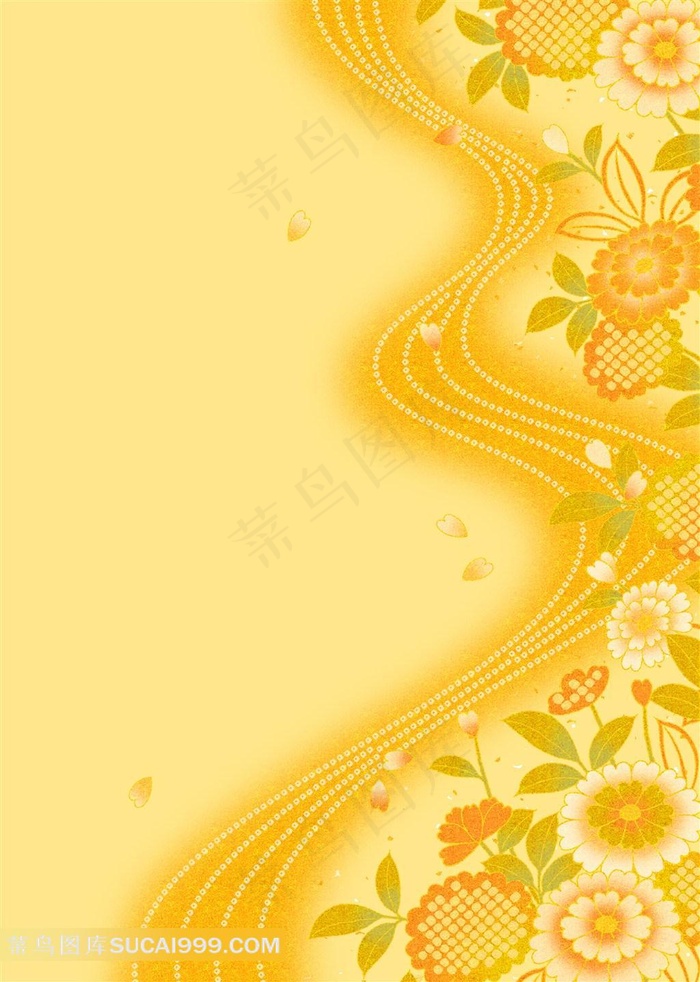 精美黄色花纹背景素材图片下载