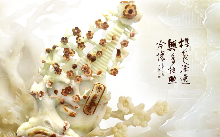 雕塑玉雕背景风景