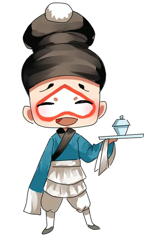 卡通京剧戏剧人物脸谱插画PNG图片 国潮中国风Q版戏剧人物PS素材