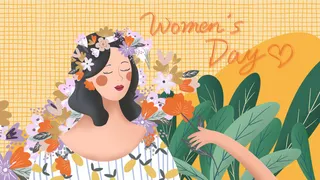 大气妇女节女神女王女生母亲节卡通手绘插图插画海报素材设计模板