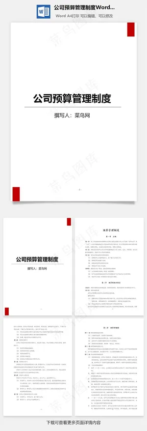 公司预算管理制度Word文档