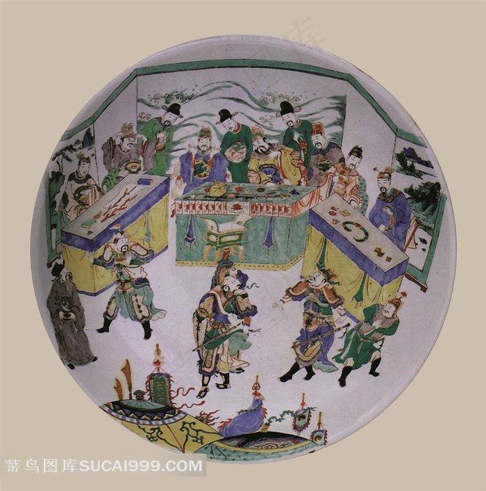 中国传统人物画磁碟高清素材