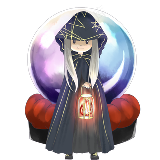 万圣节节日卡通素材小女孩