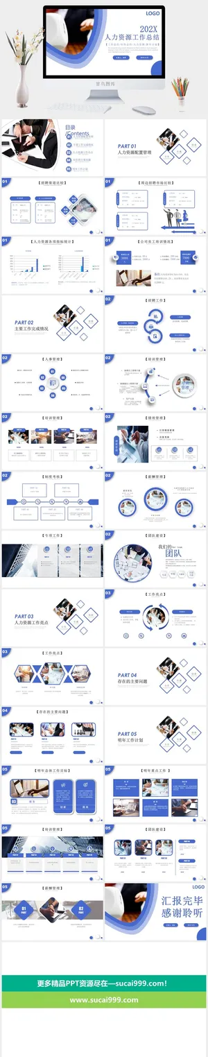 人力资源汇报PPT模板预览图