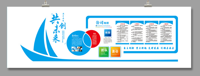 矢量企业文化墙模板CDR