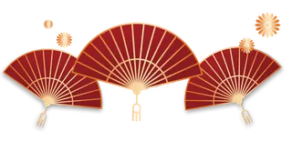 红色扇子折扇中国风扇子