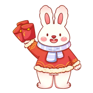 拿着红包的兔子免扣png