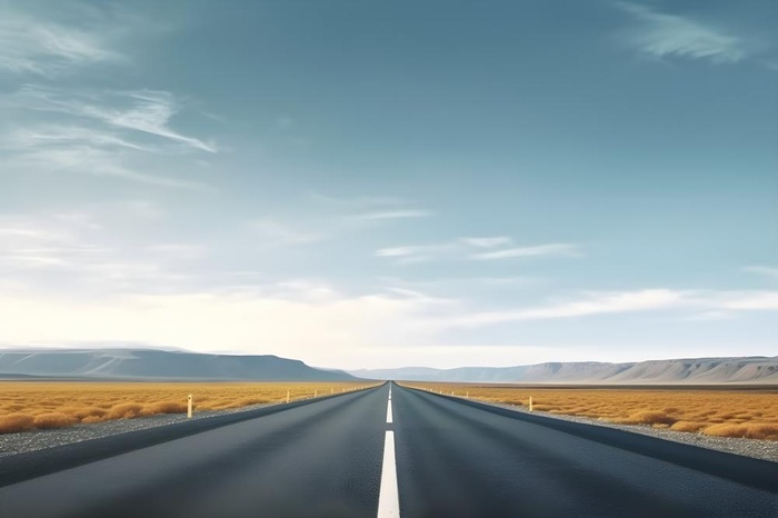 公路山脉简约摄影
