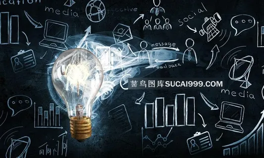 发光灯泡创意背景高清图片