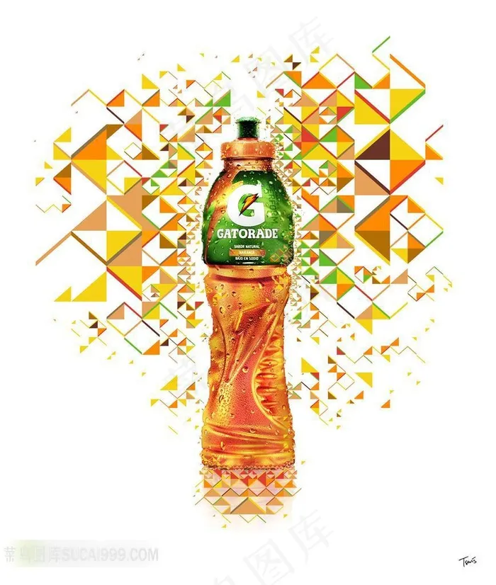 数码运动饮料艺术几何图案马赛克设计