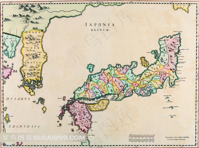 手绘岛屿山脉地图高清素材