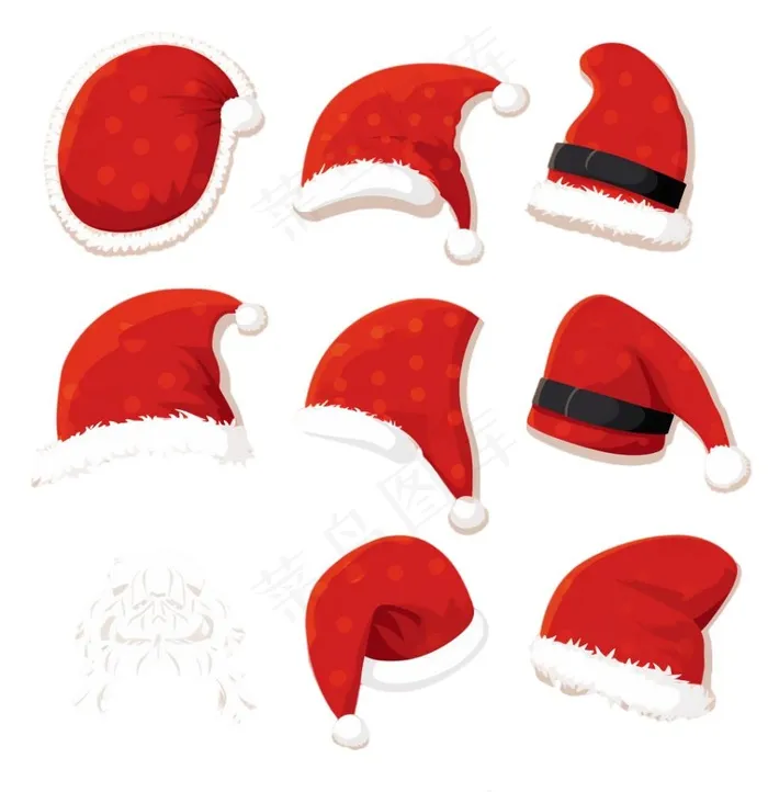 圣诞帽子圣诞老人帽卡通插画免抠(1024x1056)