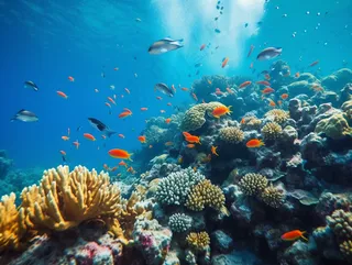 海洋生物鱼珊瑚摄影图