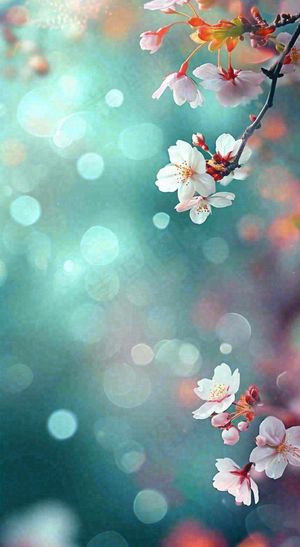 绚丽浪漫粉白色樱花花朵，惊蛰立春摄影图