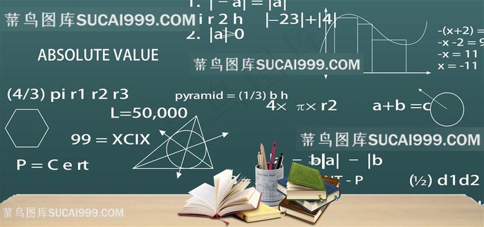 摊开的书本和数学公式图