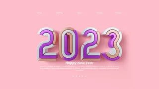 创意2023年新年兔年数字字体设计