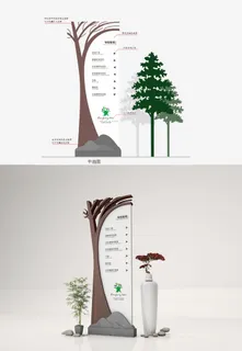 植物园旅游景点棕色树枝指引牌落地导示牌