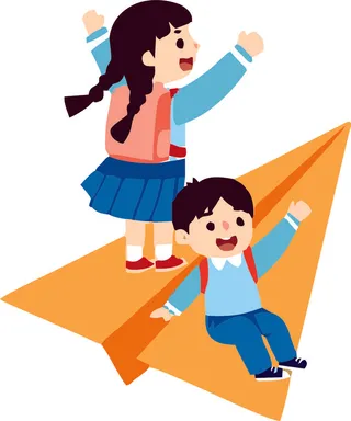 小学生卡通纸飞机