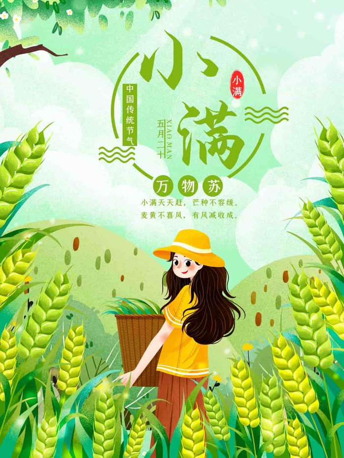 小满 小满节气海报psd模版下载