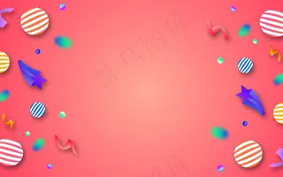 七彩促销电商气球暖色背景