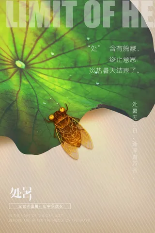 清新处暑活动海报素材