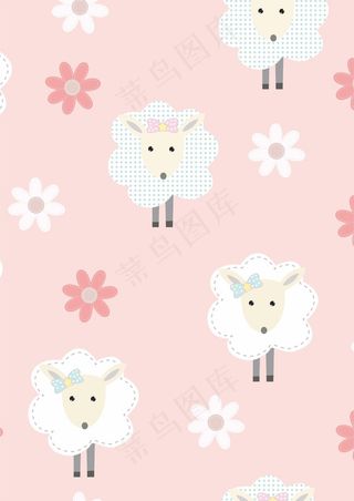 粉红色小绵羊 地毯桌布图案